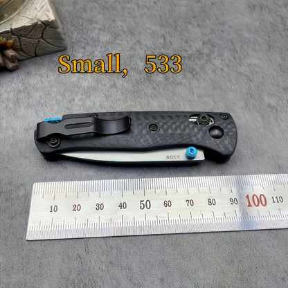 BM 535-3 533-3 Axis Folding Knife Carbon Fiber Handle Outdoor Camping Pocket EDC Tool Portable Pocket Clip