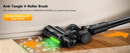 55Kpa Cordless Vacuum With Long Runtime And Anti‑Tangle.