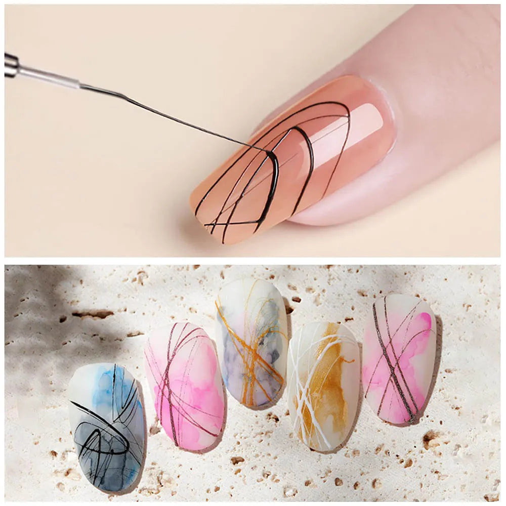 Wooden Nail Art Brushes, Nail Art Liner Brush for Thin Details, Fine Drawing Liner Brush UV Gel Polish Painting Nail Design Tool