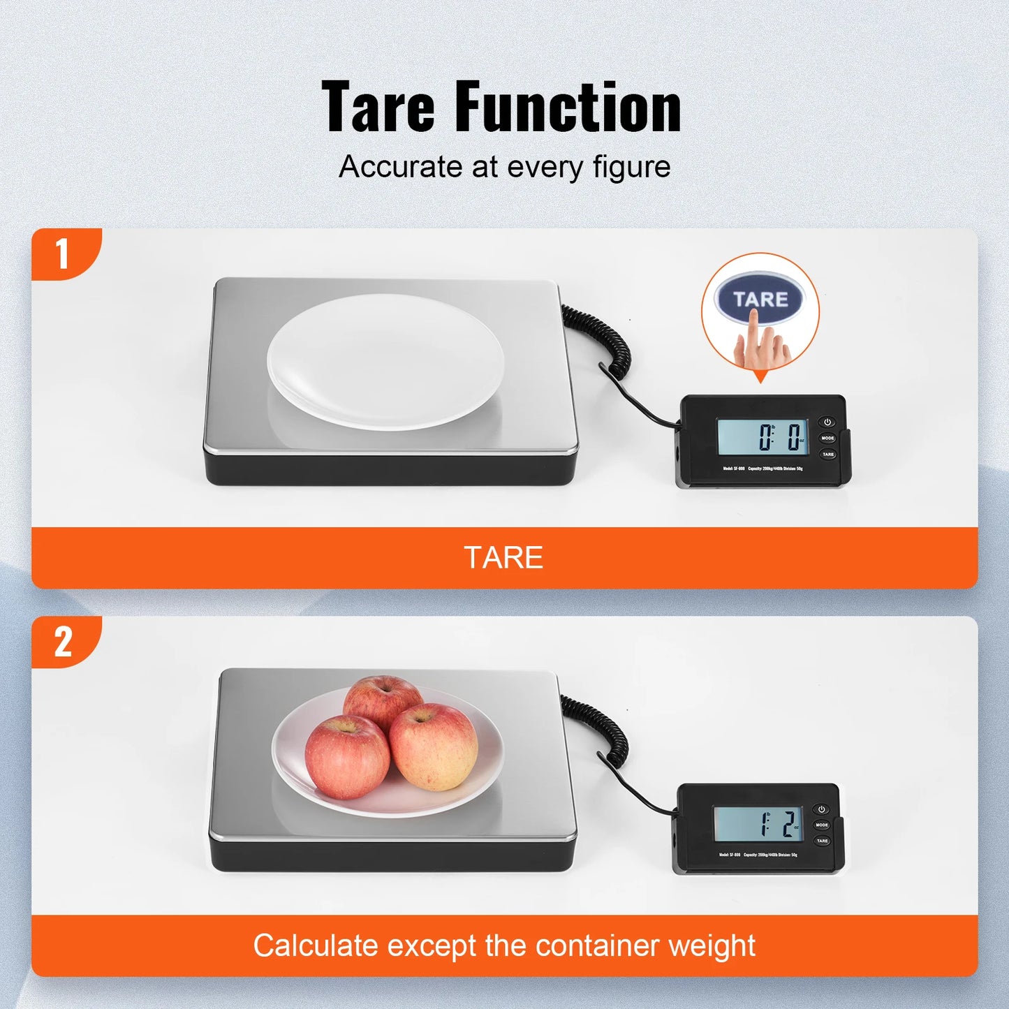 Portable 440lb digital shipping scale with timer.