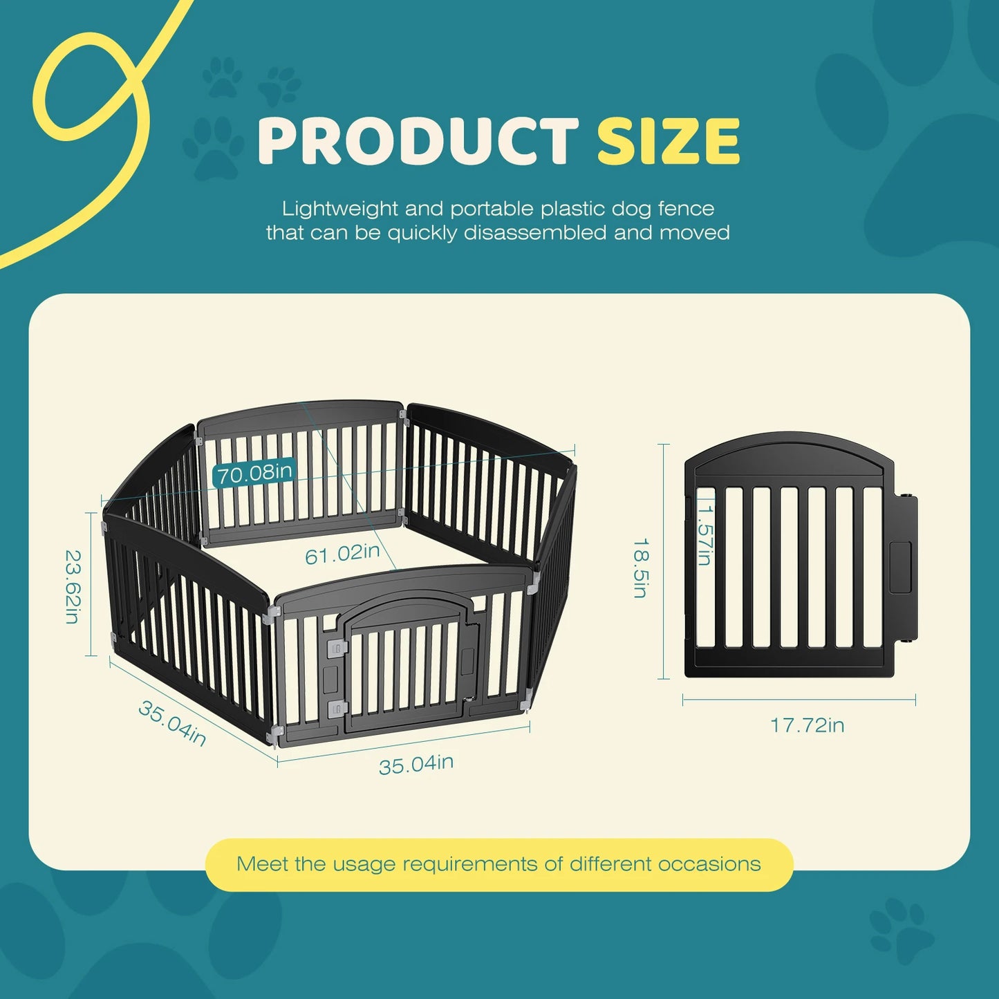 Durable Expandable Plastic Dog Playpen For Indoor Outdoor.