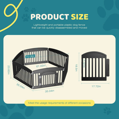 Durable Expandable Plastic Dog Playpen For Indoor Outdoor.