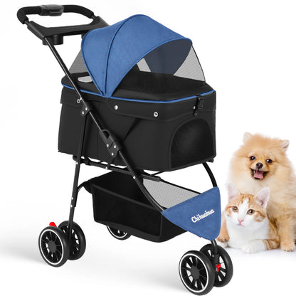 Portable foldable pet stroller