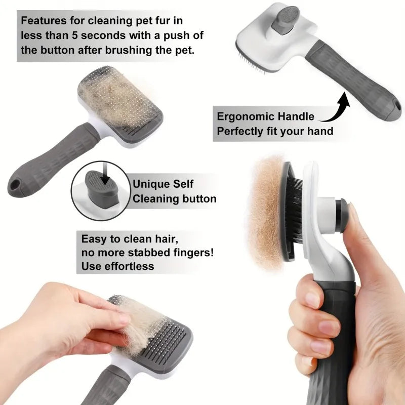 One‑click pet brush removes loose hair instantly.
