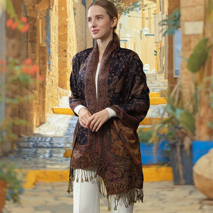 Autumn Winter Scarf Women Pashmina Shawls Cashmere Blanket Paisley Warm Thick Chunky Stoles Lady Elegant Poncho Outdoor Bufanda