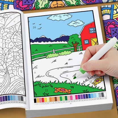 Color by Number for Adults Coloring Book 32 Pages Floral Mandala Design Stress Relief Relaxation Therapy Activity Book