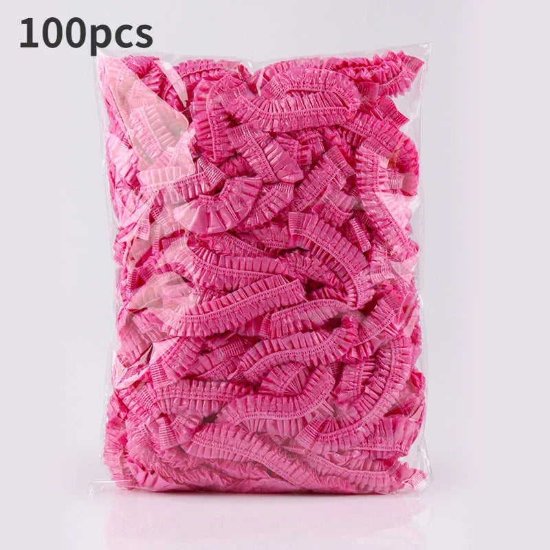 Disposable Shower Cap Covers Sauna Accessories Transparent and Waterproof Disposable Hair Caps Bathroom Products Home