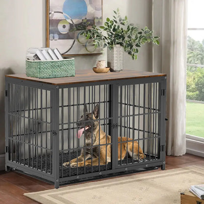 Furniture Style Dog Crate With Three Doors.