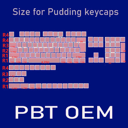129Keys Keyboard Keycap OEM Profile PBT Material Key Cap for Mx Hot Swap Mechanical Keyboard Switch Transparent Pudding Keycaps