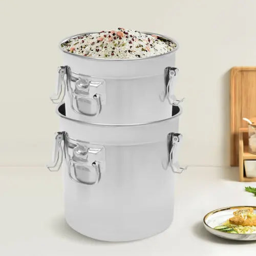 21L/33L Airtight Rice Bucket Canister Food Storage Container 304 Stainless Steel