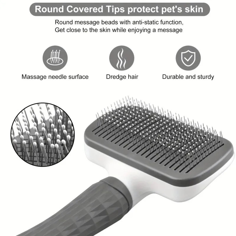 One‑click pet brush removes loose hair instantly.