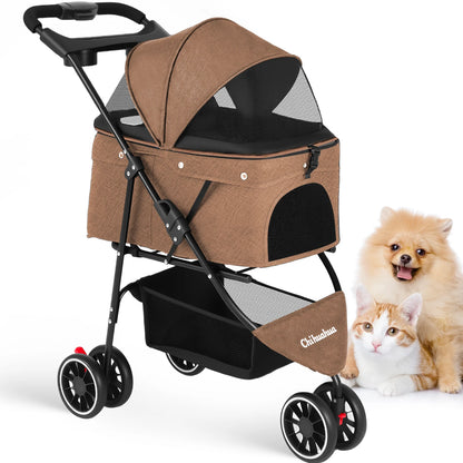 Portable foldable pet stroller