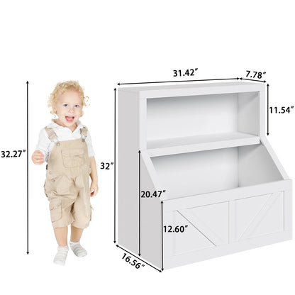 Kids Bookshelf Wooden Toy Storage Organizer for Playrooms.