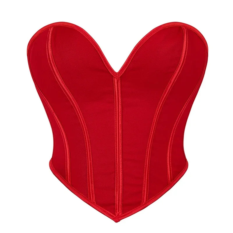 Women Summer Strapless Off Shoulder Corset Camis Crop Tops Backless Bustier Strapless Tube Corselet