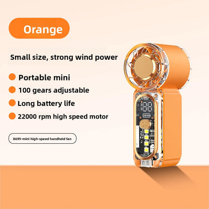 High Velocity Portable USB Charging Hand Fan Mini Powerful Pocket Fan With Strong Airflow For Summer Camping Sports Beach Travel