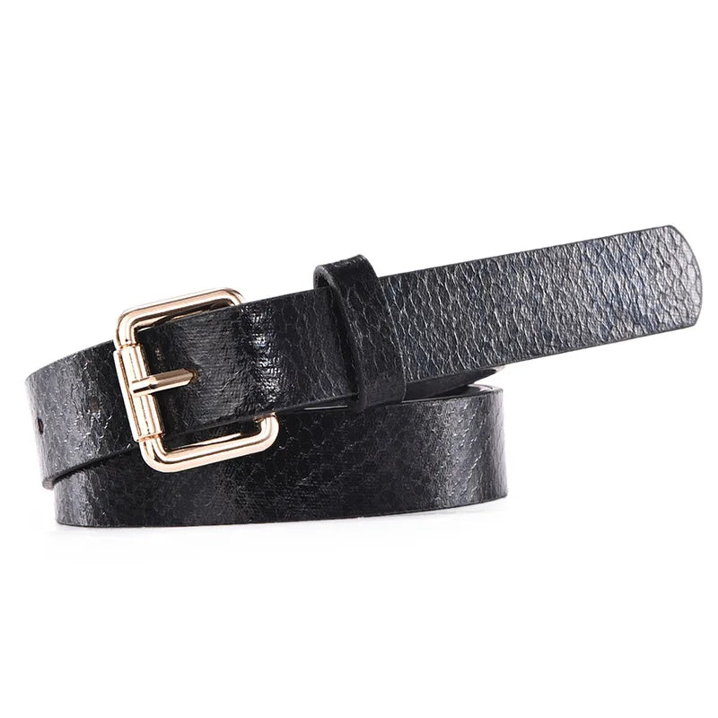 Hot Sale New Fashion Customized PU Leather Leopard Snake Print Slim Belt For Women