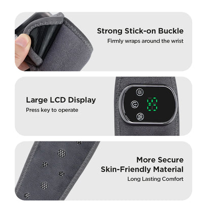 Heated Wrist & Foot Massager for Carpal Tunnel, Cordless Hand Wrist Brace with 5 Heat & 3 Vibration Modes, Arthritis Pain Relief