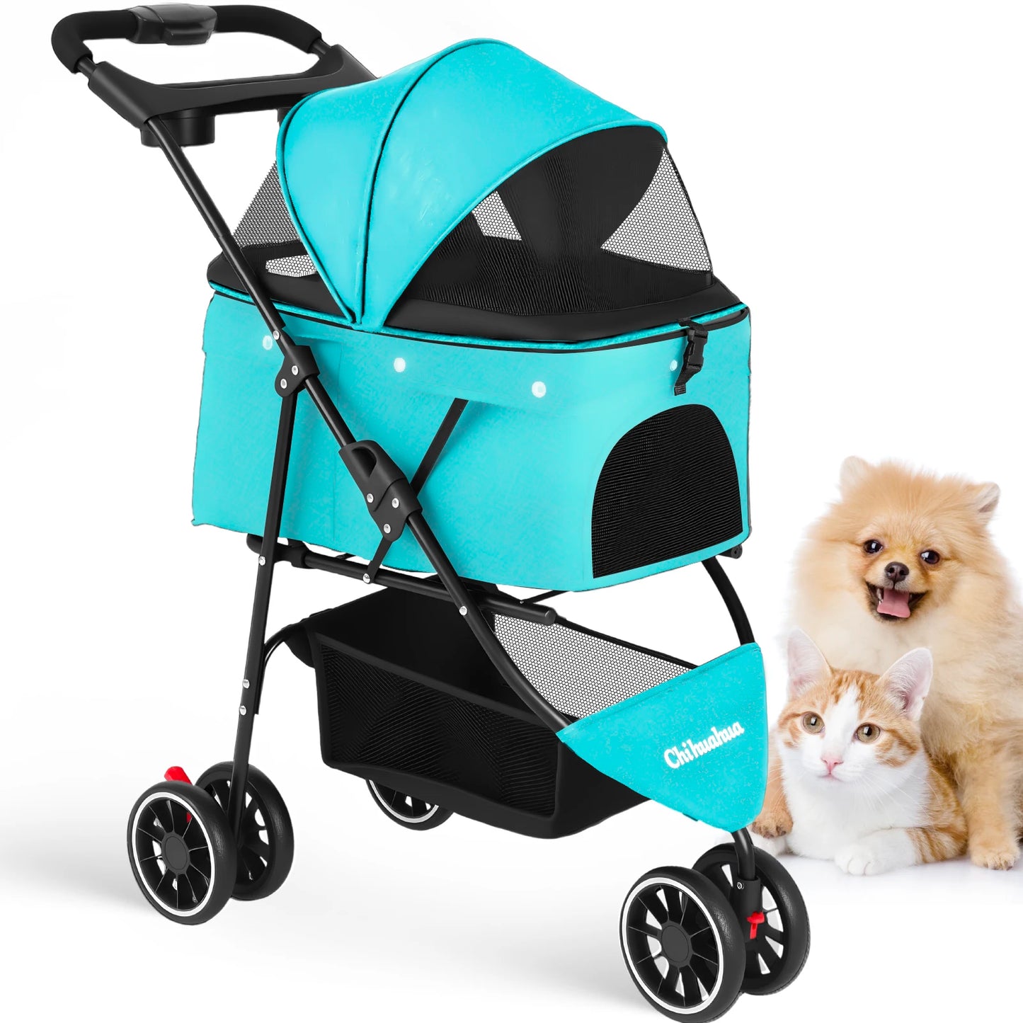 Portable foldable pet stroller