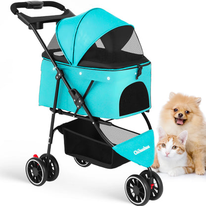Portable foldable pet stroller