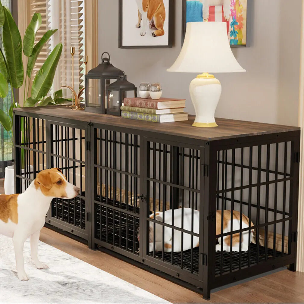 Furniture Style Dog Crate With Three Doors.