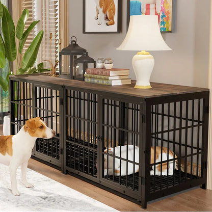 Furniture Style Dog Crate With Three Doors.