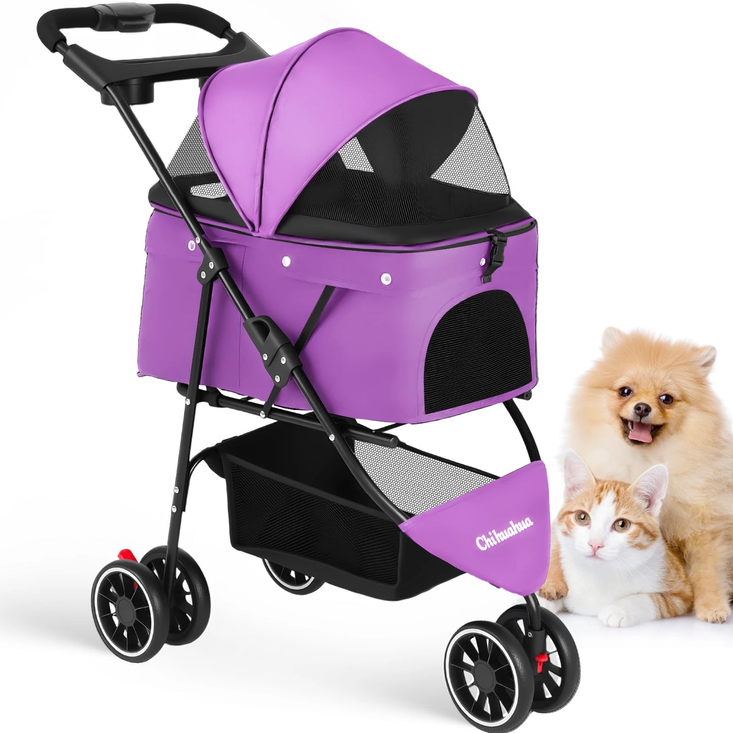 Portable foldable pet stroller