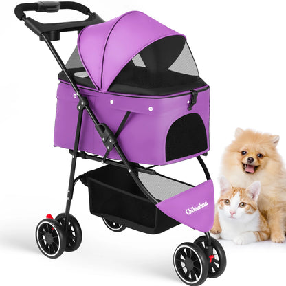 Portable foldable pet stroller