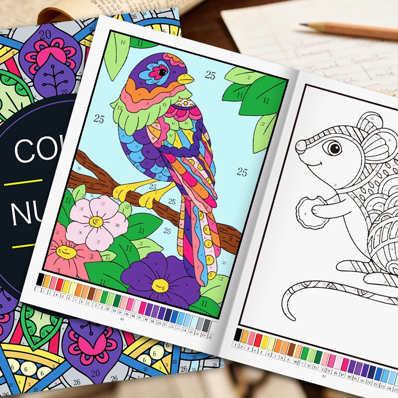 Color by Number for Adults Coloring Book 32 Pages Floral Mandala Design Stress Relief Relaxation Therapy Activity Book