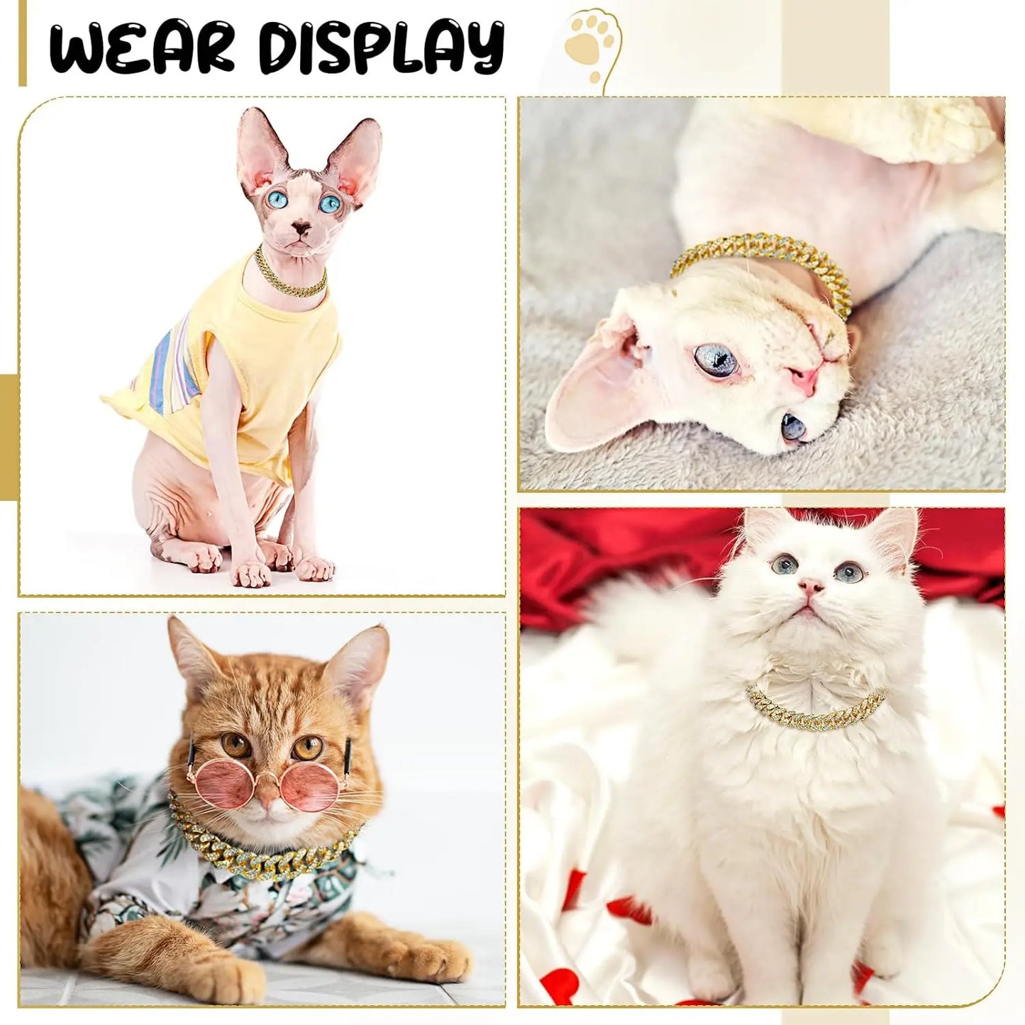 Dog Chain Collar Luxury Gold Pet Metal Chain Collar For Small Medium Large Dogs Cats Pet Jewelry Necklace Accessory