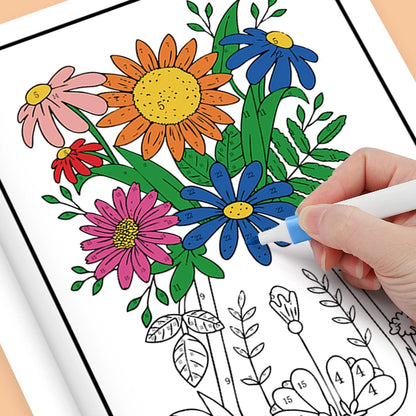 Color by Number for Adults Coloring Book 32 Pages Floral Mandala Design Stress Relief Relaxation Therapy Activity Book