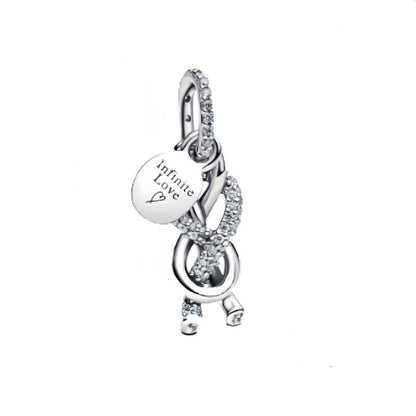 925 Sterling Silver – Mother & Daughter Heart & Star Charms, Glass Hearts & Architectural Designs, DIY Pendants