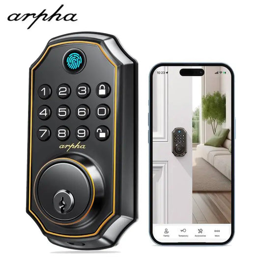 Arpha WiFi Fingerprint Keyless Smart Deadbolt Lock.