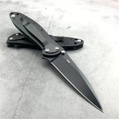 KS 1660 Ken Onion Leek Assisted Flipper Knife Bead Blast Plain Blade Stainless Steel Handles