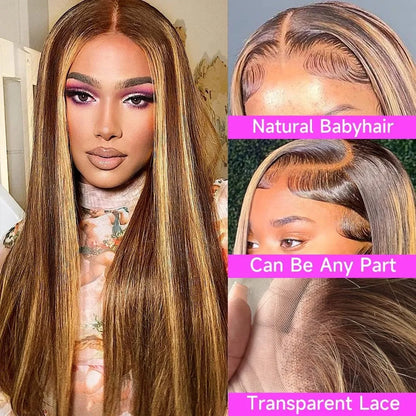 4/27 Highlight 13x6 Hd Lace Front Wigs Human Hair Wig 250 Density 40 44 Inch 13x4 Straight Lace Frontal Human Hair Wig For Women