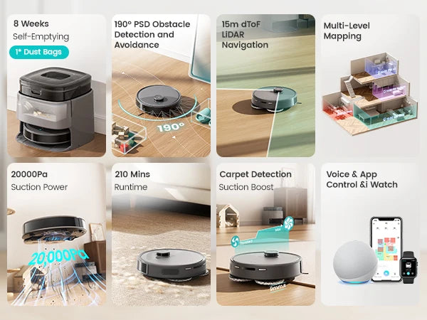 Powerful Robot Vacuum Mop With 20000Pa Suction