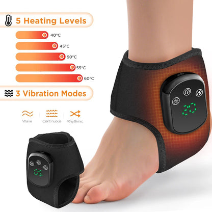 Heated Wrist & Foot Massager for Carpal Tunnel, Cordless Hand Wrist Brace with 5 Heat & 3 Vibration Modes, Arthritis Pain Relief