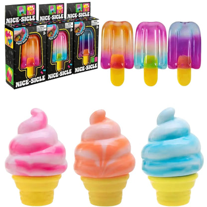 Cube Sensory Squeeze Toy Ice Cream Color Squishy Stress Relief Fidget Toys Children Adults Collectable