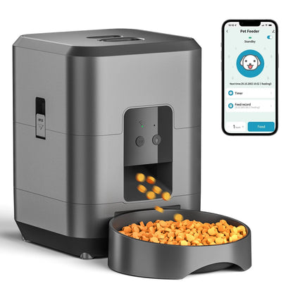 App-controlled timed feeder; perfect cat mom gift.