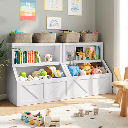 Kids Bookshelf Wooden Toy Storage Organizer for Playrooms.