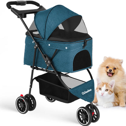 Portable foldable pet stroller