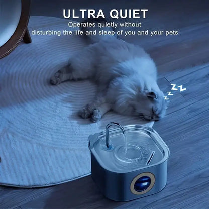 Quiet 108oz stainless USB cat and dog fountain.