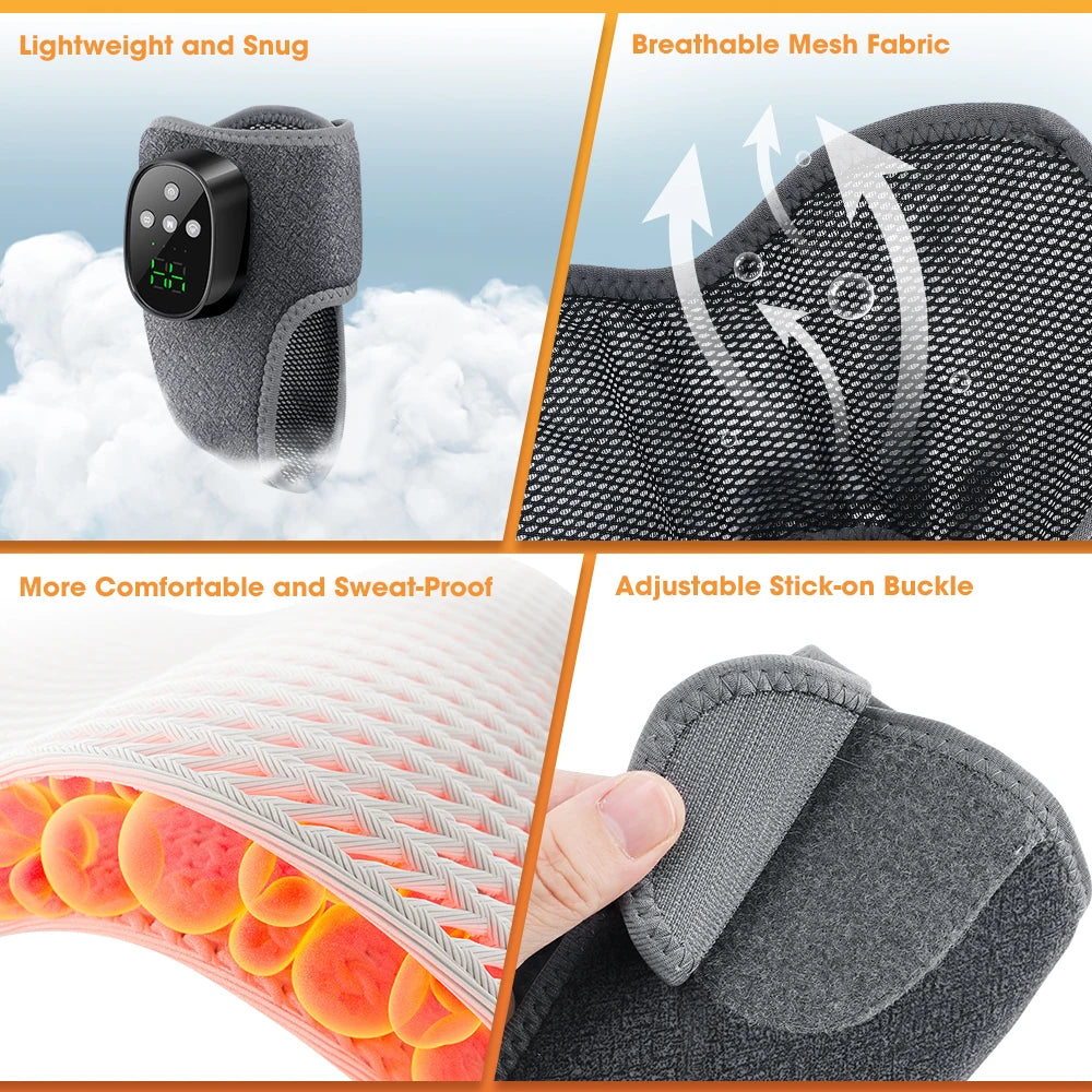 Heated Wrist & Foot Massager for Carpal Tunnel, Cordless Hand Wrist Brace with 5 Heat & 3 Vibration Modes, Arthritis Pain Relief