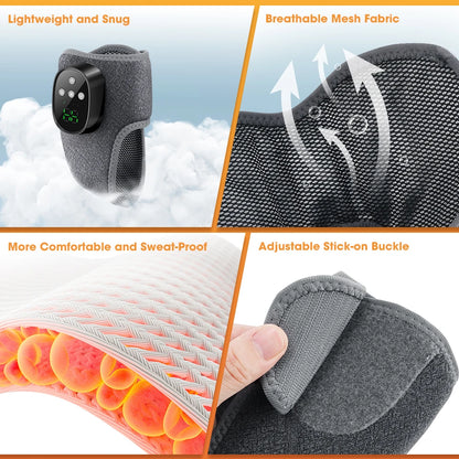 Heated Wrist & Foot Massager for Carpal Tunnel, Cordless Hand Wrist Brace with 5 Heat & 3 Vibration Modes, Arthritis Pain Relief