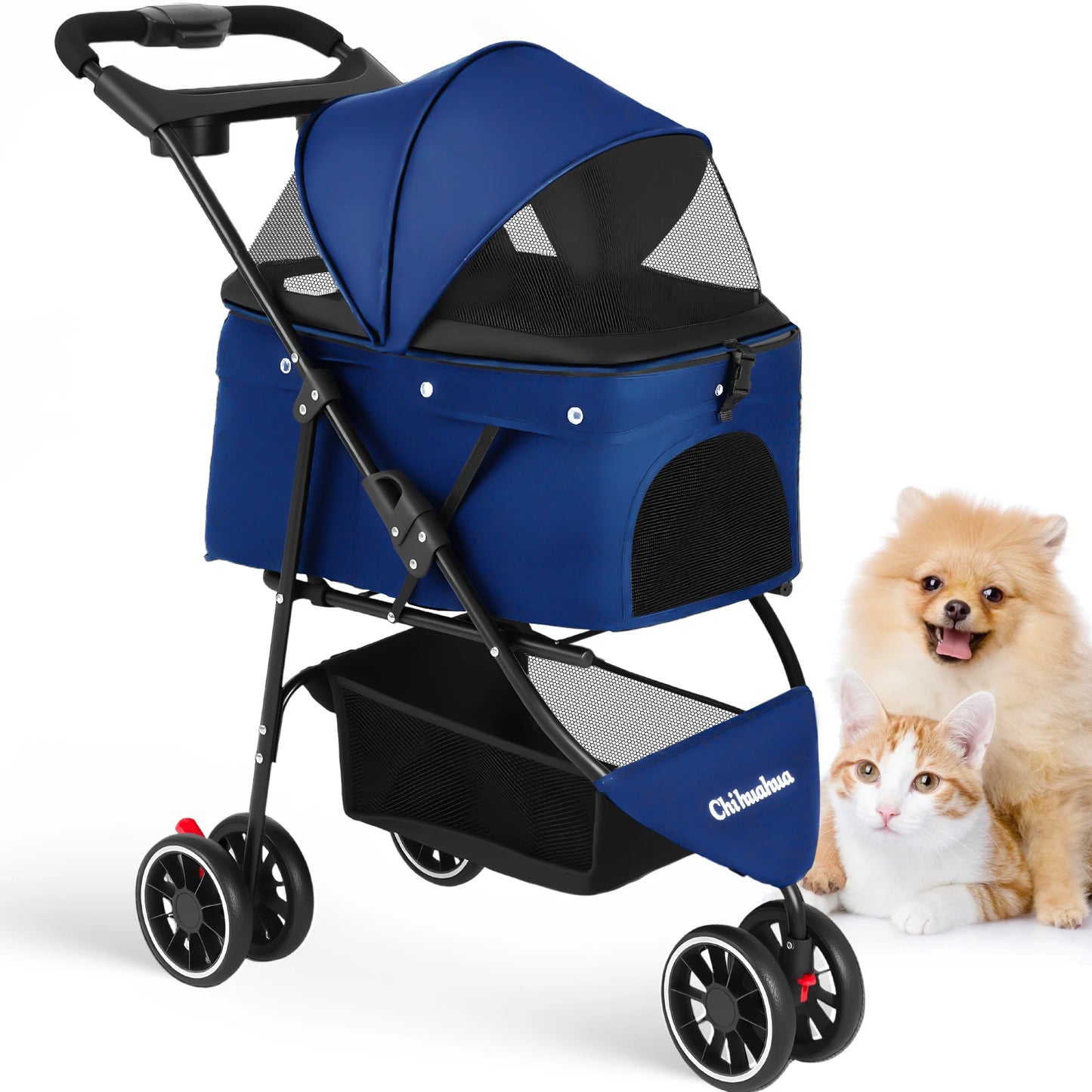 Portable foldable pet stroller