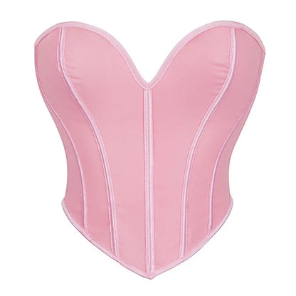Women Summer Strapless Off Shoulder Corset Camis Crop Tops Backless Bustier Strapless Tube Corselet