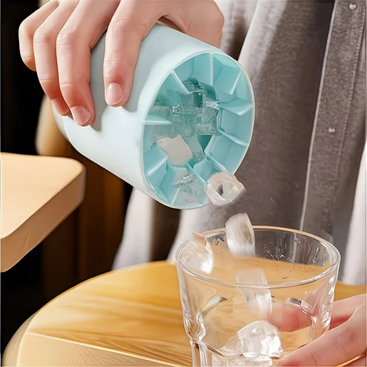 Silicone Ice Cup Mold, Cylinder Ice Cube Maker, Easy Release Freezer Ice Mold for Cocktails & Iced Drinks