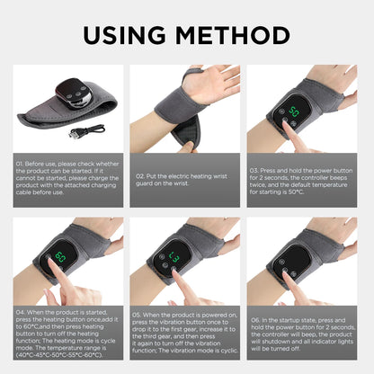 Heated Wrist & Foot Massager for Carpal Tunnel, Cordless Hand Wrist Brace with 5 Heat & 3 Vibration Modes, Arthritis Pain Relief