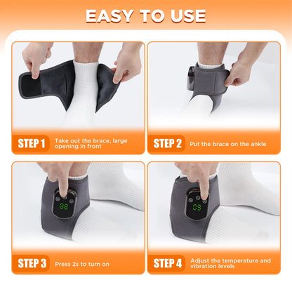 Heated Wrist & Foot Massager for Carpal Tunnel, Cordless Hand Wrist Brace with 5 Heat & 3 Vibration Modes, Arthritis Pain Relief