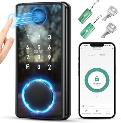 Fingerprint Smart Door Lock With Keypad Auto‑Lock.
