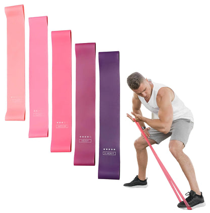 5Pcs Resistance Bands Set Fitness Elastic Loop Bands Yoga Pilates Exercise Stretch Bands for Glutes Legs Workout Training